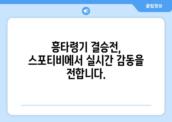 천안흥타령기 결승전 스포티비 중계