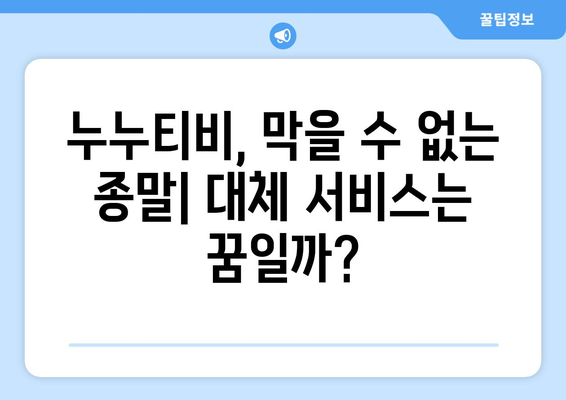 우회를 안녕하세요. 누누티비 서비스 종료: 대체가 등장할까?