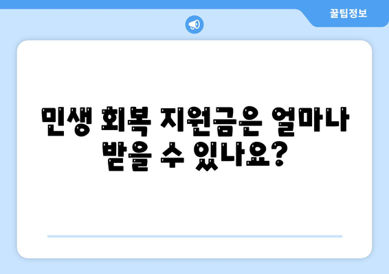 민생 회복 지원금이란 무엇인가?