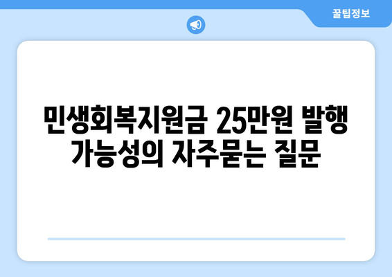 민생회복지원금 25만원 발행 가능성