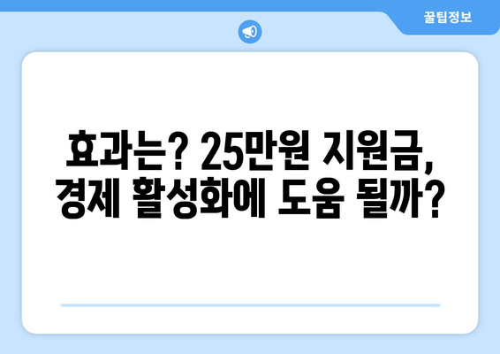 25만원 민생회복지원금의 논란과 갈등