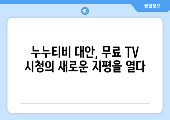 누누티비 대체로 공짜 TV 시청