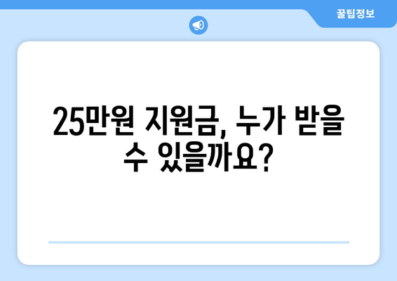 25만원 민생 지원금 신청 방식 및 방법