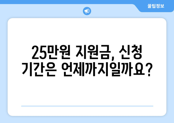 25만원 지원금: 정부의 신청 조건과 방법