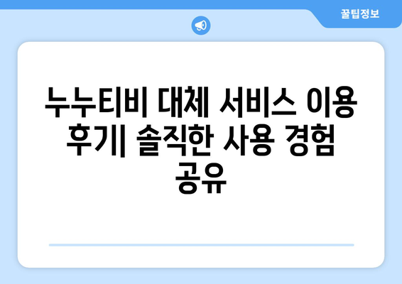 누누티비 대체 서비스 사용 후기