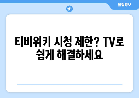 티비위키 우회 시청을 위한 TV에서의 방법