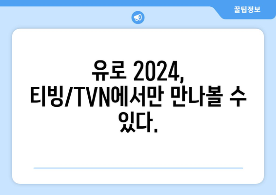 유로2024 중계 티빙/TVN 단독, 스포티비 미중계