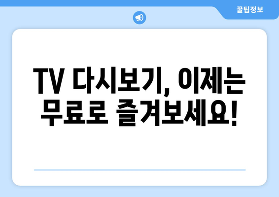 누누티비 대신 무료 TV 다시보기