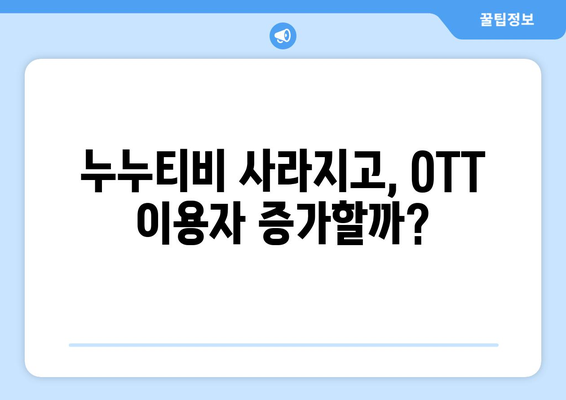 누누티비 사이트 폐쇄: OTT 경제효과 분석