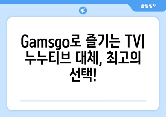 누누티비 대체 Gamsgo: TV 대안 솔루션 안내