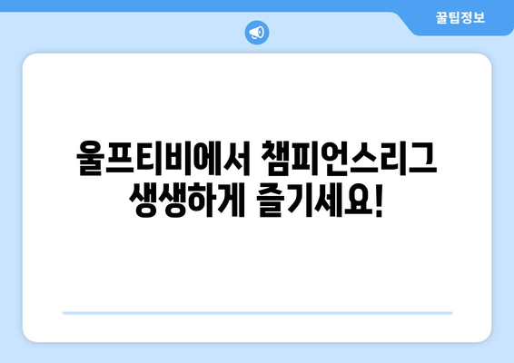 챔피언스리그 중계, 해외 스포츠 중계, 울프티비