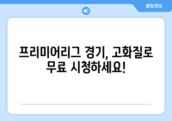 프리미어리그 고화질 무료 중계 (스포티비)