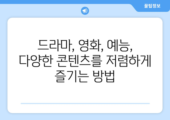 누누티비를 대체하는 합법적인 대안: 저렴한 가격, 다양한 콘텐츠