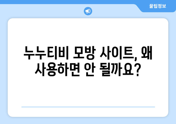 누누티비 모방 사이트의 출현: 주의 요망