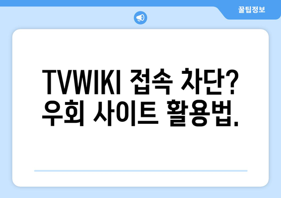 TVWIKI 주소 확인과 우회 사이트