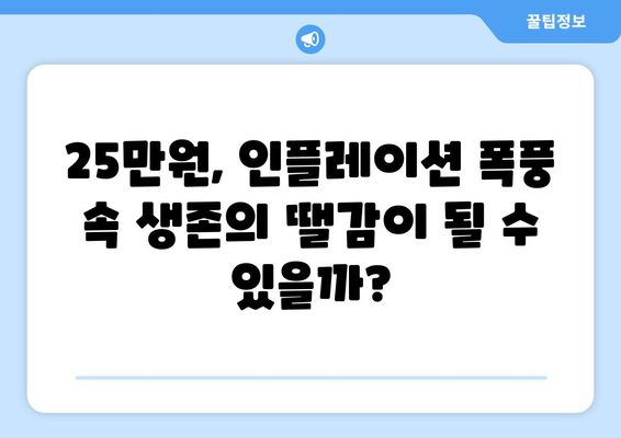 인플레이션 시대에 25만원 기본 소득이 필요한가?