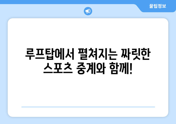 합정단체모임 술집: 스포츠 중계가 있는 루프탑 펍