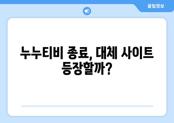 대체 사이트 가능성을 남긴 누누티비 종료