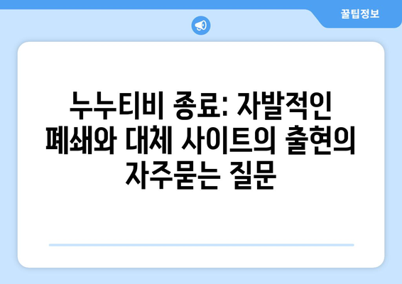 누누티비 종료: 자발적인 폐쇄와 대체 사이트의 출현