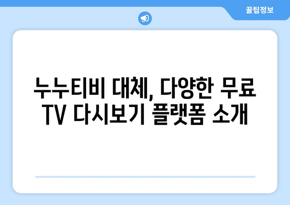 누누티비 대체 가능한 무료 TV 다시보기