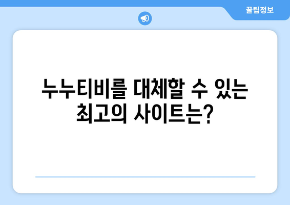 누누티비 대체를 위한 안전한 사이트 추천