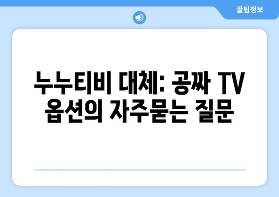 누누티비 대체: 공짜 TV 옵션