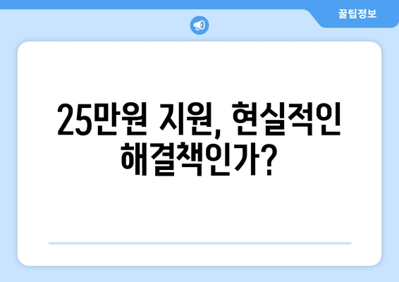 이재명의 25만원 민생회복지원금 제안, 실현성 검토