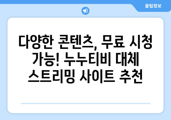 무료 스트리밍 사이트 대체: 누누티비의 대안