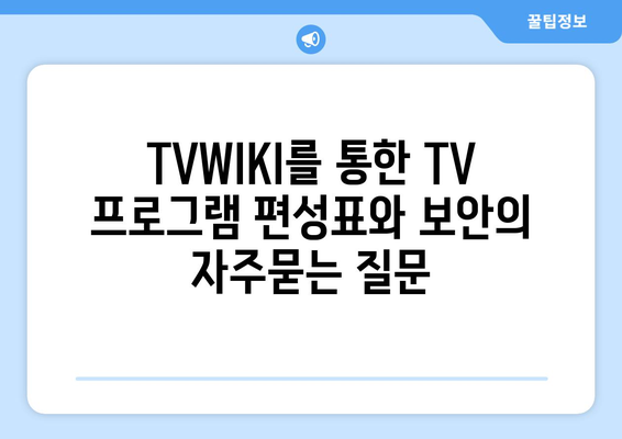 TVWIKI를 통한 TV 프로그램 편성표와 보안