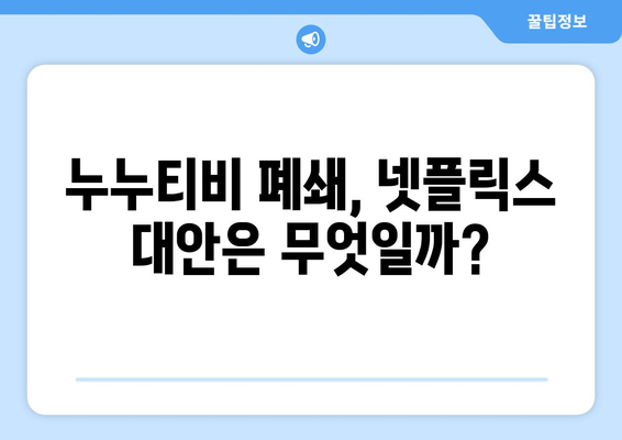 넷플릭스의 대안? 누누티비 폐쇄