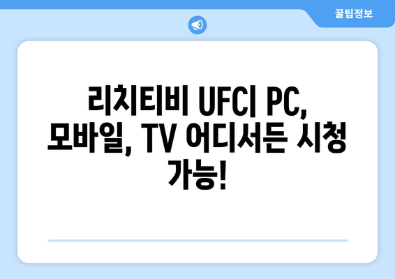 해외 스포츠 중계 사이트: 리치티비 UFC