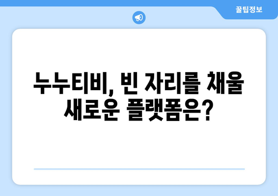 누누티비 종료: 대체 서비스 출현 가능성