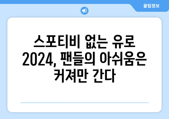 유로 2024 중계권, 스포티비에서 방송되지 않는다