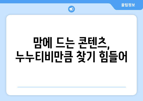 누누티비가 없어지지 않는 이유 둘째: 대안 서비스 부족