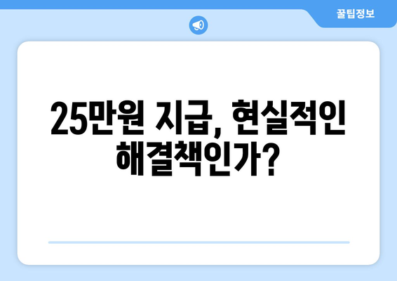 이재명의 25만원 민생회복지원금 제안, 실현성 검토