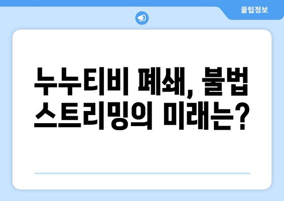 누누티비 종료와 대체 사이트의 출현: 자진 봉쇄의 이유