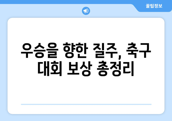 8강에서 결승전까지: 축구 대회의 보상과 실시간 스트리밍 안내