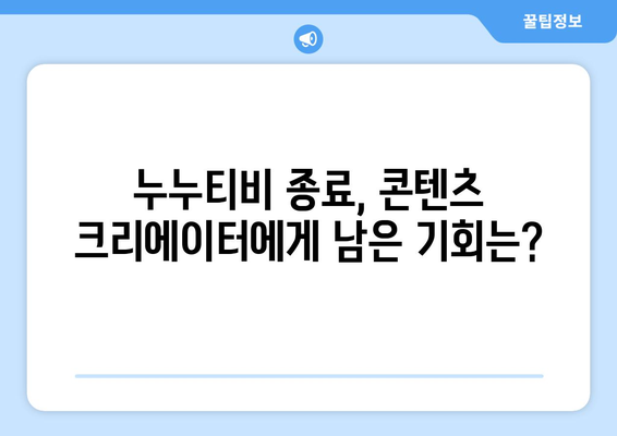 누누티비 종료를 맞이한 콘텐츠 크리에이터 대응 방안