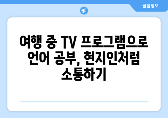 여행 중에 보는 TV 프로그램