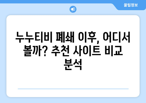 누누티비 대체 가능한 사이트 추천