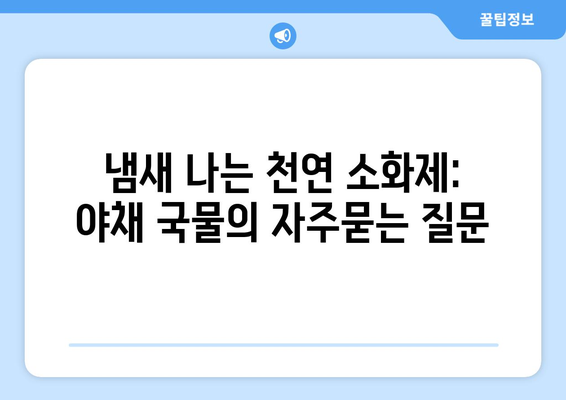 냄새 나는 천연 소화제: 야채 국물