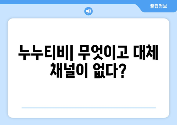 누누티비: 무엇이고 대체 채널이 없다