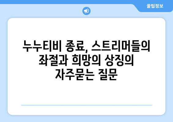 누누티비 종료, 스트리머들의 좌절과 희망의 상징