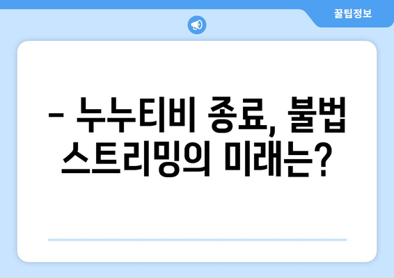 대체 사이트 가능성을 남긴 누누티비 종료