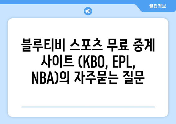 블루티비 스포츠 무료 중계 사이트 (KBO, EPL, NBA)