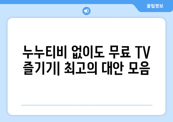 누누티비 대체로 공짜 TV 시청