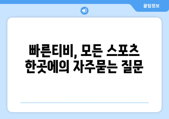 빠른티비, 모든 스포츠 한곳에