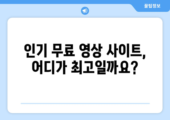 무료 영상 사이트 순위