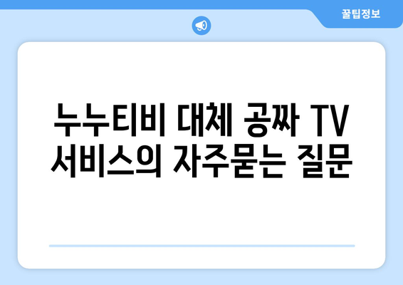 누누티비 대체 공짜 TV 서비스