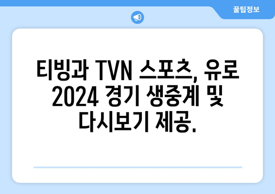 유로2024 중계 티빙과 TVN 스포츠서 진행